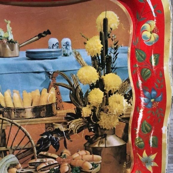 1961 Vintage Coca-Cola Fall Scene Serving Tray - Picture 5 of 6